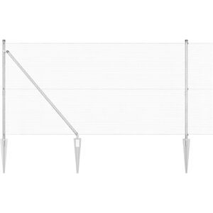 VidaXL Galvanized Steel Wire Fence with Pointed Posts - Fence VidaXL Galvanized Steel Wire Fence with Pointed Posts - Fence