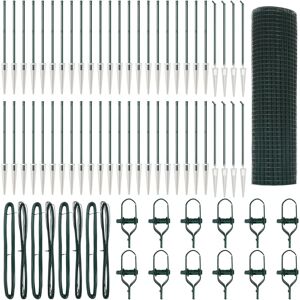 vidaXL Gartenzaun 100x0,4m Grün Stahl Kunststoff vidaXL Gartenzaun 100x0,4m Grün Stahl Kunststoff