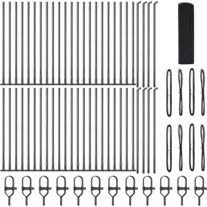 Vidaxl Gray Concrete Base Fence Set with Mesh Roll - Fence Vidaxl Gray Concrete Base Fence Set with Mesh Roll - Fence