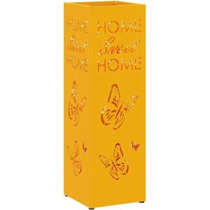 vidaXL Umbrella Stand Mustard Yellow Metal Standard Storage Rectangular - Umbrella Stand vidaXL Umbrella Stand Mustard Yellow Metal Standard Storage Rectangular - Umbrella Stand