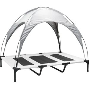 vidaXL Raised Dog Bed with Removable Roof Silver Grey XL - Dog Bed vidaXL Raised Dog Bed with Removable Roof Silver Grey XL - Dog Bed