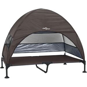 vidaXL Raised Dog Bed - Steel, Brown, XL, Removable Roof - Outdoor vidaXL Raised Dog Bed - Steel, Brown, XL, Removable Roof - Outdoor