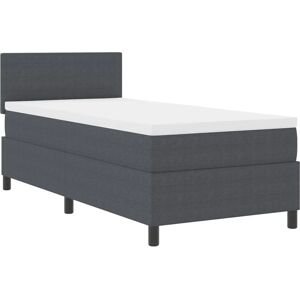 Donkergrijs 90x190cm Bed met LED-Licht & Houten Frame - Bed Donkergrijs 90x190cm Bed met LED-Licht & Houten Frame - Bed