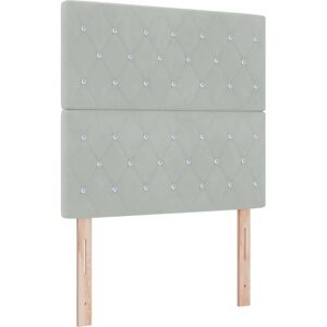 vidaXL Headboard - Crystal Button, Light Grey Velvet, 100cm - Headboard vidaXL Headboard - Crystal Button, Light Grey Velvet, 100cm - Headboard
