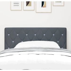 Vidaxl Dark Gray Velvet Crystal Button LED Headboard - Headboard Vidaxl Dark Gray Velvet Crystal Button LED Headboard - Headboard