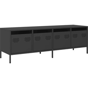 vidaXL 3307149 Schwarzer Stahl TV-Schrank - TV-Möbel vidaXL 3307149 Schwarzer Stahl TV-Schrank - TV-Möbel
