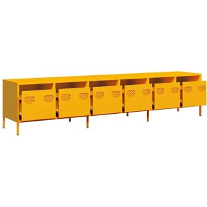 vidaXL 202x39x43.5 cm TV Cabinet Mustard Steel vidaXL 202x39x43.5 cm TV Cabinet Mustard Steel