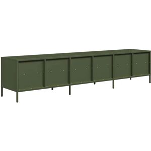 vidaXL 3307153 Steel TV Cabinet - Olive Green - TV Stand with Storage vidaXL 3307153 Steel TV Cabinet - Olive Green - TV Stand with Storage