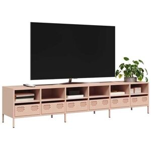 vidaXL 202x39x43.5cm Pink Steel TV Cabinet - TV Cabinet vidaXL 202x39x43.5cm Pink Steel TV Cabinet - TV Cabinet