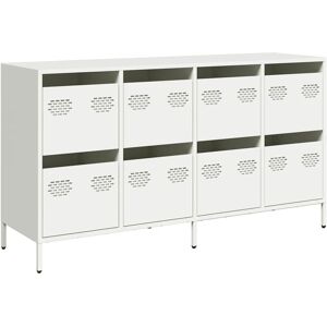 vidaXL Weißer Stahl Sideboard - 8 Schubladen - Wandmontage - Moderner Stauraum vidaXL Weißer Stahl Sideboard - 8 Schubladen - Wandmontage - Moderner Stauraum