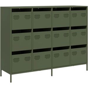 vidaXL Sideboard - Olive Green - 12 Drawers - Steel Storage Furniture vidaXL Sideboard - Olive Green - 12 Drawers - Steel Storage Furniture