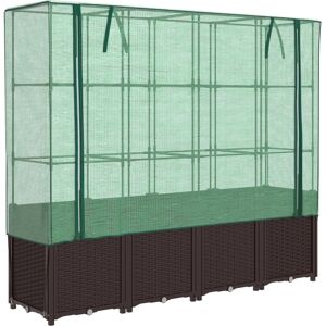 vidaXL Raised Bed with Greenhouse Cover - Garden Planter Rattan vidaXL Raised Bed with Greenhouse Cover - Garden Planter Rattan