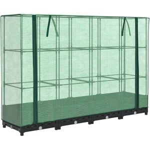 vidaXL Raised Bed with Greenhouse Cover - Garden Planter Rattan Look vidaXL Raised Bed with Greenhouse Cover - Garden Planter Rattan Look