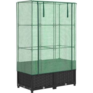 vidaXL Raised Bed with Greenhouse Cover Plant Box Garden Planter Rattan Look vidaXL Raised Bed with Greenhouse Cover Plant Box Garden Planter Rattan Look