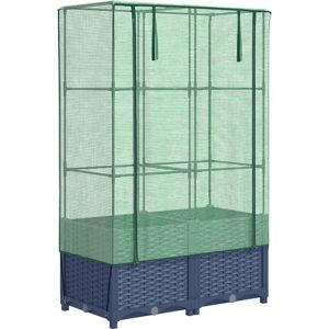vidaXL Raised Bed with Greenhouse Cover - Plant Box Garden Planter Rattan Look vidaXL Raised Bed with Greenhouse Cover - Plant Box Garden Planter Rattan Look