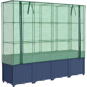 vidaXL Raised Bed with Greenhouse Cover Plant Box Garden Planter Rattan Look vidaXL Raised Bed with Greenhouse Cover Plant Box Garden Planter Rattan Look