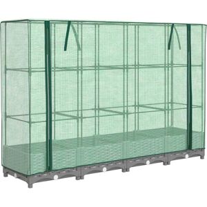 Lits de jardin avec serre vidaXL - 160x40x123 cm - Publicité Lits de jardin avec serre vidaXL - 160x40x123 cm - Publicité