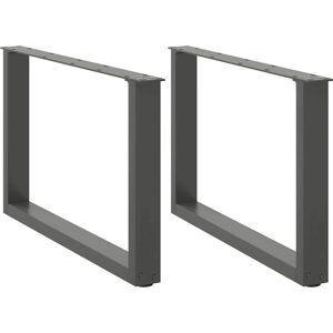 vidaXL U-shape Steel Coffee Table Legs - Anthracite - 60x(42-43) cm vidaXL U-shape Steel Coffee Table Legs - Anthracite - 60x(42-43) cm