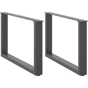 vidaXL Salontafelleren U-vorm 2 stuks Antraciet - Poten voor salontafel vidaXL Salontafelleren U-vorm 2 stuks Antraciet - Poten voor salontafel