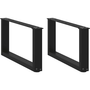 vidaXL Coffee Table Legs U-Shaped 2 pcs Black - Coffee Table Legs vidaXL Coffee Table Legs U-Shaped 2 pcs Black - Coffee Table Legs