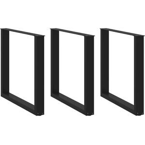 vidaXL Svart U-formet salongbordben 80x(72-73) cm stål vidaXL Svart U-formet salongbordben 80x(72-73) cm stål