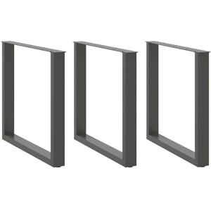 vidaXL Coffee Table Legs U-Shaped 3 pcs Anthracite - Coffee Table Legs vidaXL Coffee Table Legs U-Shaped 3 pcs Anthracite - Coffee Table Legs