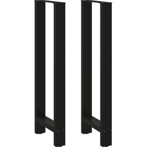 vidaXL Black Steel Coffee Table Legs - 2 pcs 40x(110-111) cm vidaXL Black Steel Coffee Table Legs - 2 pcs 40x(110-111) cm