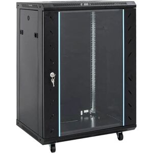 vidaXL 15U Network Cabinet Black - Data Rack for Home Office vidaXL 15U Network Cabinet Black - Data Rack for Home Office