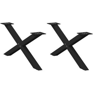 vidaXL Coffee Table Legs X-Shape Black 70x30-31cm Steel vidaXL Coffee Table Legs X-Shape Black 70x30-31cm Steel