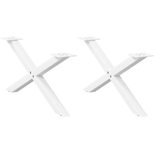 vidaXL Coffee Table Legs X-Shape 2 pcs White 70x(30-31) cm Steel - Coffee Table Legs vidaXL Coffee Table Legs X-Shape 2 pcs White 70x(30-31) cm Steel - Coffee Table Legs