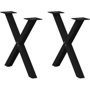 vidaXL X-Shaped Steel Coffee Table Legs - Coffee Table Legs vidaXL X-Shaped Steel Coffee Table Legs - Coffee Table Legs