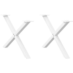 vidaXL White X-Shape Coffee Table Legs 70x42-43cm Steel vidaXL White X-Shape Coffee Table Legs 70x42-43cm Steel