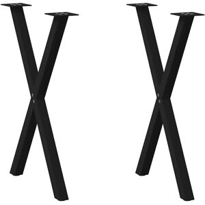 Pieds de table à manger en forme de X noir vidaXL 72cm - Publicité Pieds de table à manger en forme de X noir vidaXL 72cm - Publicité