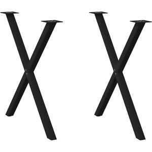 vidaXL Black X-Shaped Dining Table Legs - 80x(72-73) cm vidaXL Black X-Shaped Dining Table Legs - 80x(72-73) cm