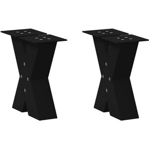 vidaXL Coffee Table Legs X-Shape 2 pcs Black - Coffee Table Legs vidaXL Coffee Table Legs X-Shape 2 pcs Black - Coffee Table Legs