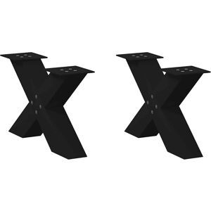 vidaXL Steel X-Shaped Coffee Table Legs 50x(30-31) cm Black vidaXL Steel X-Shaped Coffee Table Legs 50x(30-31) cm Black