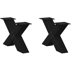 vidaXL Coffee Table Legs X-Shape 2 pcs Black 60x30-31 cm Steel - Coffee Table Legs vidaXL Coffee Table Legs X-Shape 2 pcs Black 60x30-31 cm Steel - Coffee Table Legs
