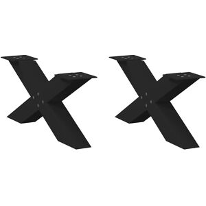 vidaXL Black 70x(30-31)cm X-Shaped Table Legs - Table Type vidaXL Black 70x(30-31)cm X-Shaped Table Legs - Table Type
