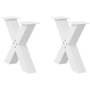 vidaXL Coffee Table Legs X-Shape 2 pcs White Steel - Coffee Table Legs vidaXL Coffee Table Legs X-Shape 2 pcs White Steel - Coffee Table Legs