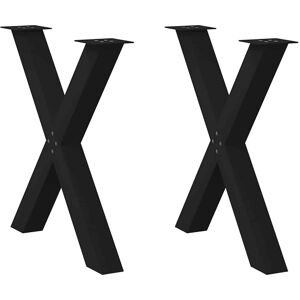 vidaXL Black X-Shaped Dining Table Legs - 70x(72-73)cm vidaXL Black X-Shaped Dining Table Legs - 70x(72-73)cm