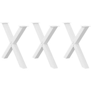 vidaXL X-Shaped Dining Table Legs - 3 pcs - White vidaXL X-Shaped Dining Table Legs - 3 pcs - White