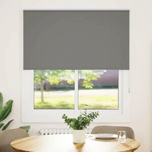 vidaXL 120x130cm Grey Polyester Blackout Roller Blind - Rollers vidaXL 120x130cm Grey Polyester Blackout Roller Blind - Rollers