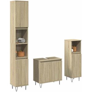 vidaXL Sonoma Oak Bathroom Furniture Set 3-Piece - Bathroom Set vidaXL Sonoma Oak Bathroom Furniture Set 3-Piece - Bathroom Set