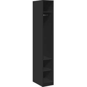 vidaXL Black Wardrobe 30x50x200 cm Engineered Wood - Wardrobe vidaXL Black Wardrobe 30x50x200 cm Engineered Wood - Wardrobe