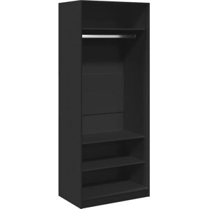 vidaXL Wardrobe Black 80x50x200 cm Engineered Wood - Wardrobe vidaXL Wardrobe Black 80x50x200 cm Engineered Wood - Wardrobe
