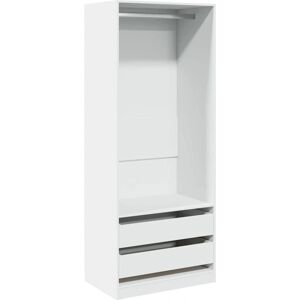 vidaXL White Wardrobe 80x50x200 cm Engineered Wood Compact Storage vidaXL White Wardrobe 80x50x200 cm Engineered Wood Compact Storage
