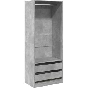 vidaXL Grey Concrete Wardrobe - Engineered Wood, 80x50x200cm vidaXL Grey Concrete Wardrobe - Engineered Wood, 80x50x200cm