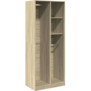 vidaXL Sonoma Oak Wardrobe - 80x50x200 cm - 2 Shelves vidaXL Sonoma Oak Wardrobe - 80x50x200 cm - 2 Shelves