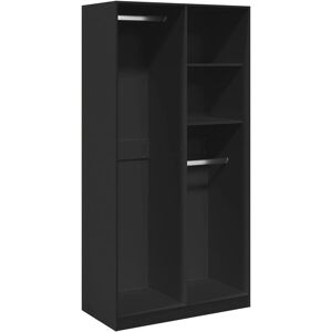 vidaXL Wardrobe Black 100x50x200 cm Engineered Wood - Wardrobe vidaXL Wardrobe Black 100x50x200 cm Engineered Wood - Wardrobe
