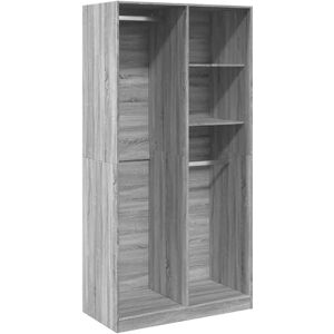 vidaXL Grey Sonoma Wardrobe - 100x50x200 cm - 2 Shelves vidaXL Grey Sonoma Wardrobe - 100x50x200 cm - 2 Shelves